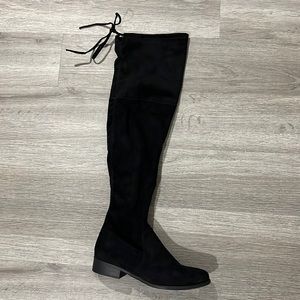 A NEW DAY - Knee High Black Boots with Bow. SIZE: 8 1/2.